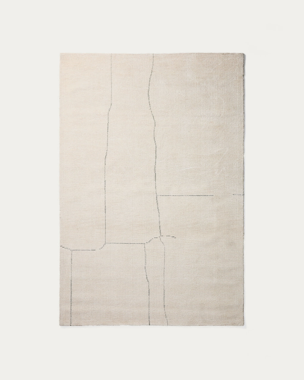 Lisdan Tapis en Tissu Écru et Vert 160 x 230 cm