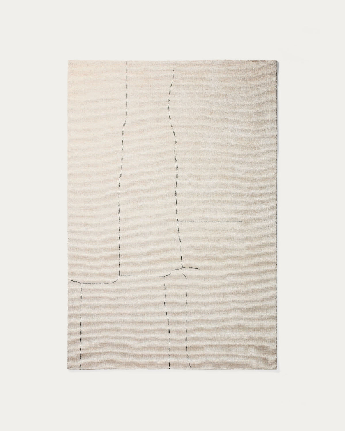 Lisdan Tapis en Tissu Écru et Vert 160 x 230 cm