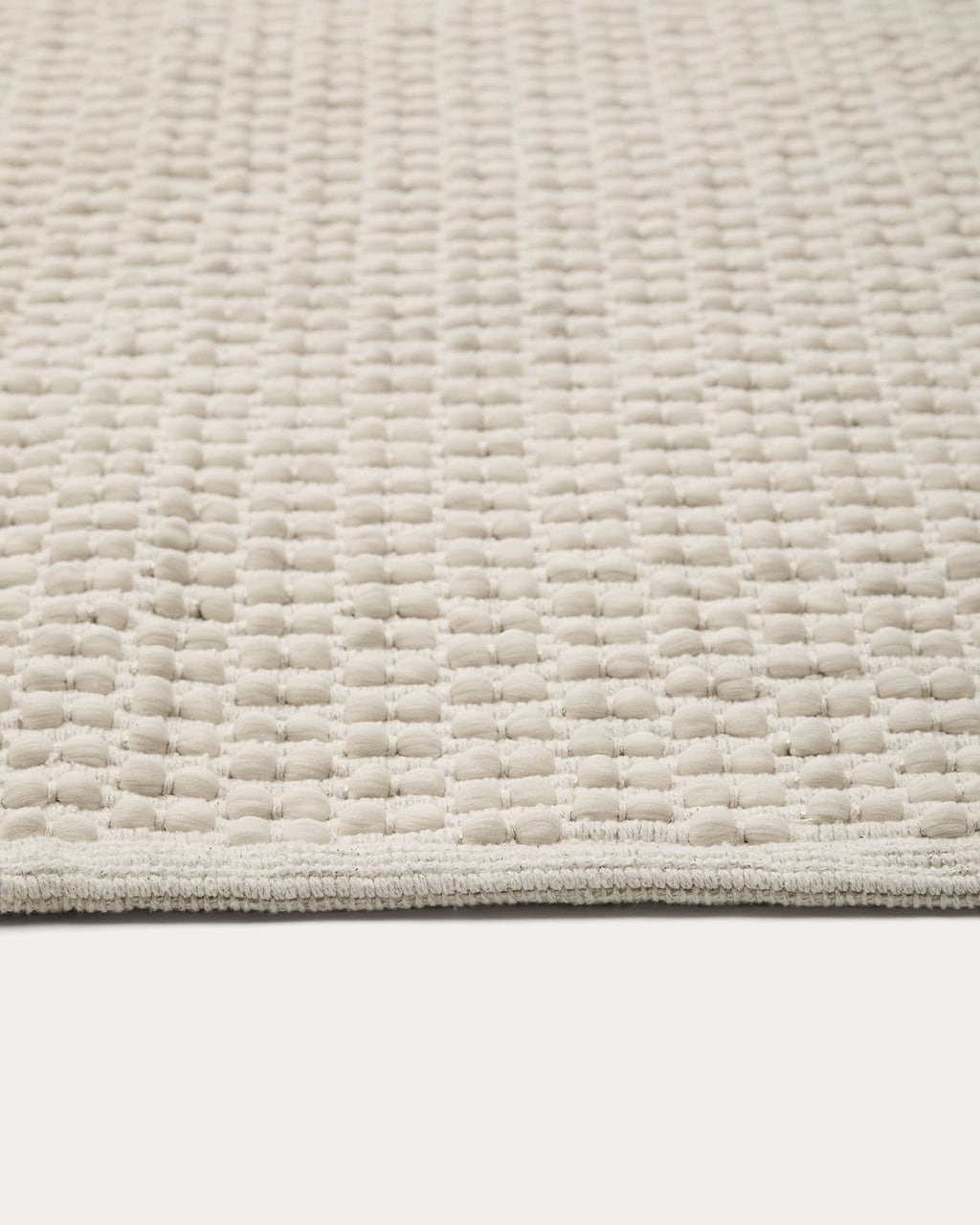 Mascarell Tapis en Coton et Polyester Blanc 160 x 230 cm