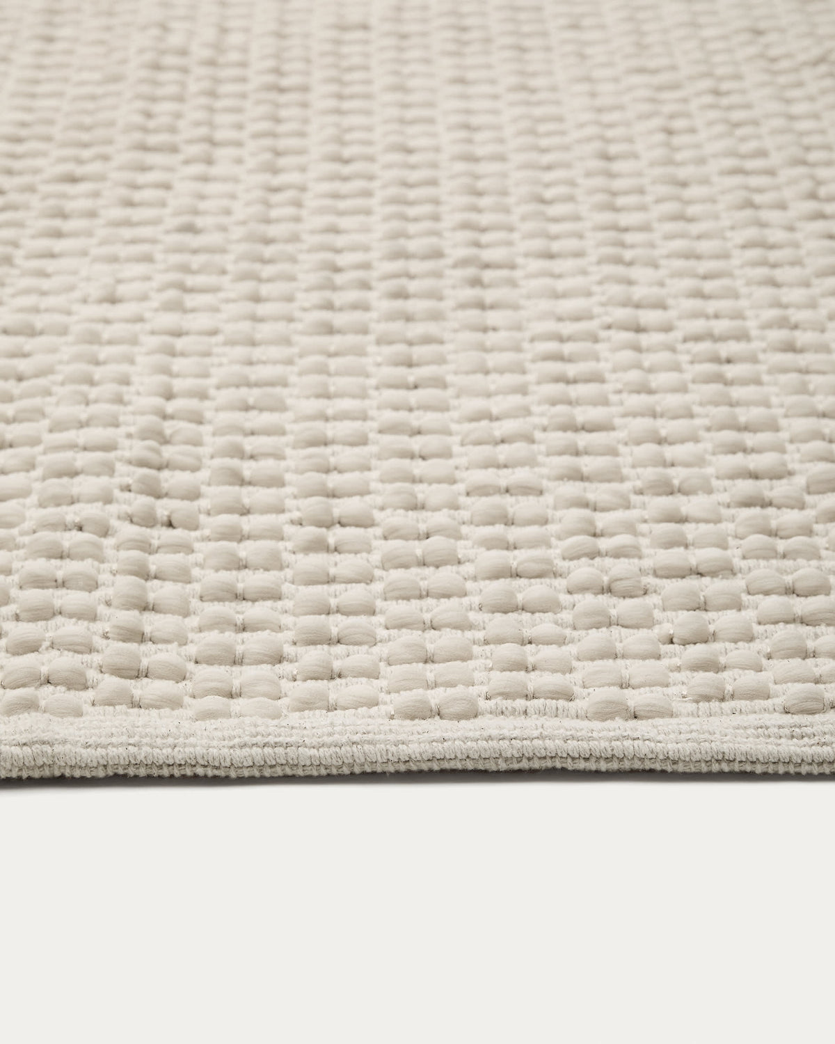 Mascarell Tapis en Coton et Polyester Blanc 160 x 230 cm
