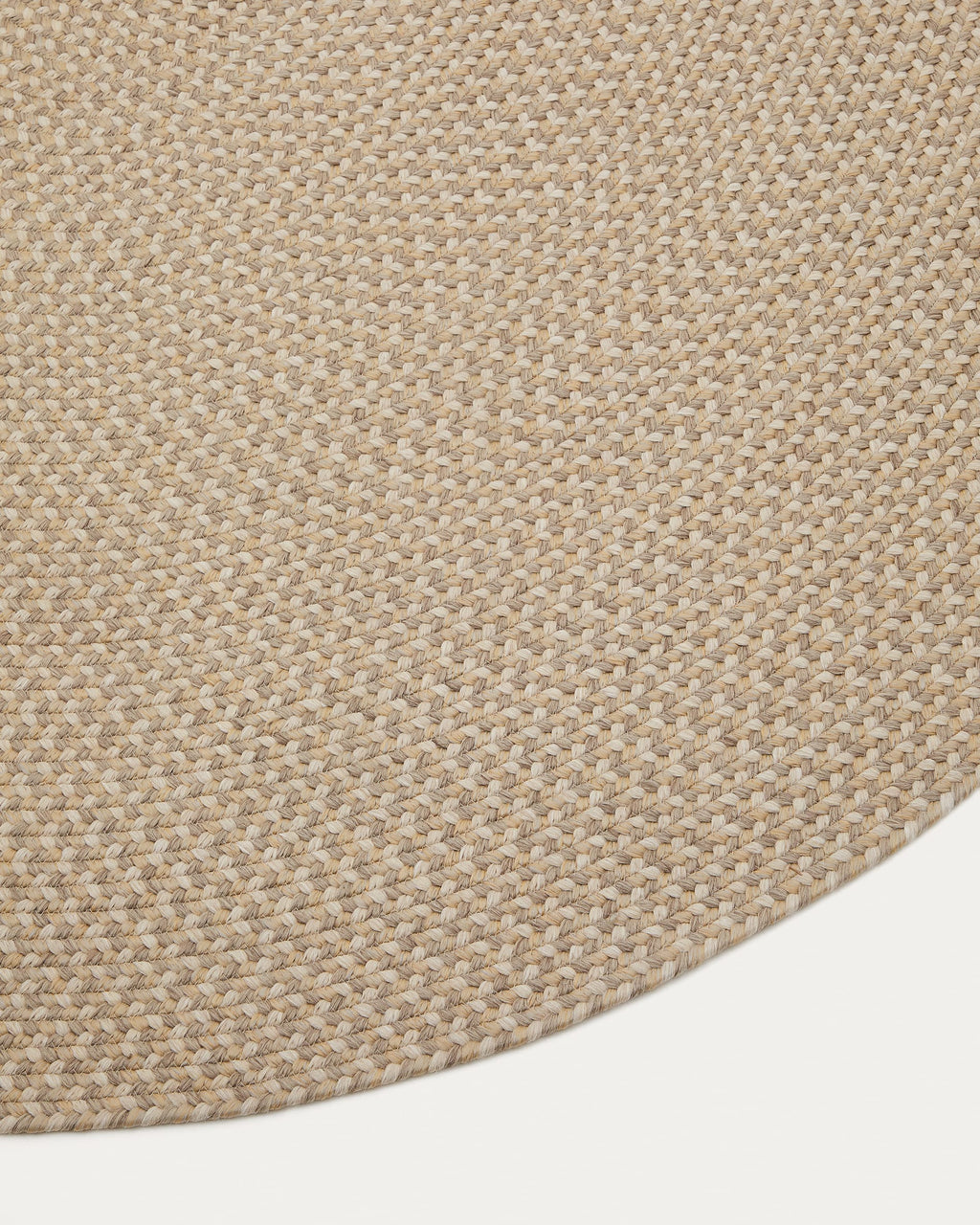 Rodhe Tapis Ovale en Tissu Beige 160 x 230 cm