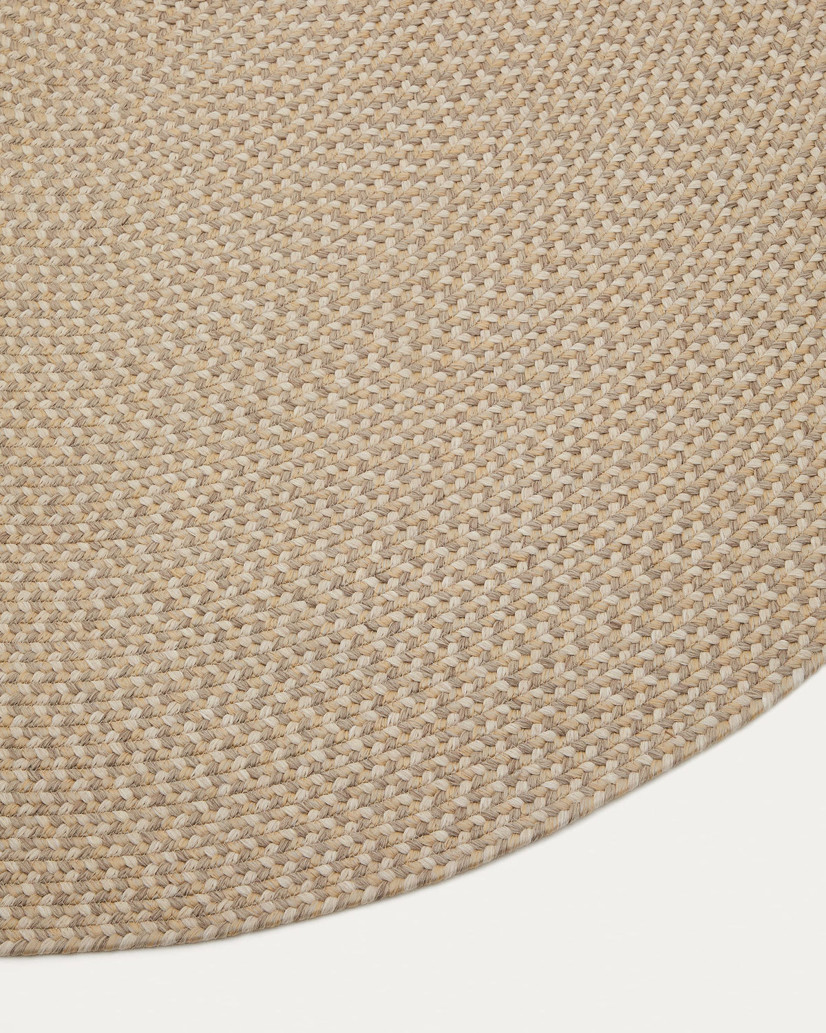Rodhe Tapis Ovale en Tissu Beige 160 x 230 cm