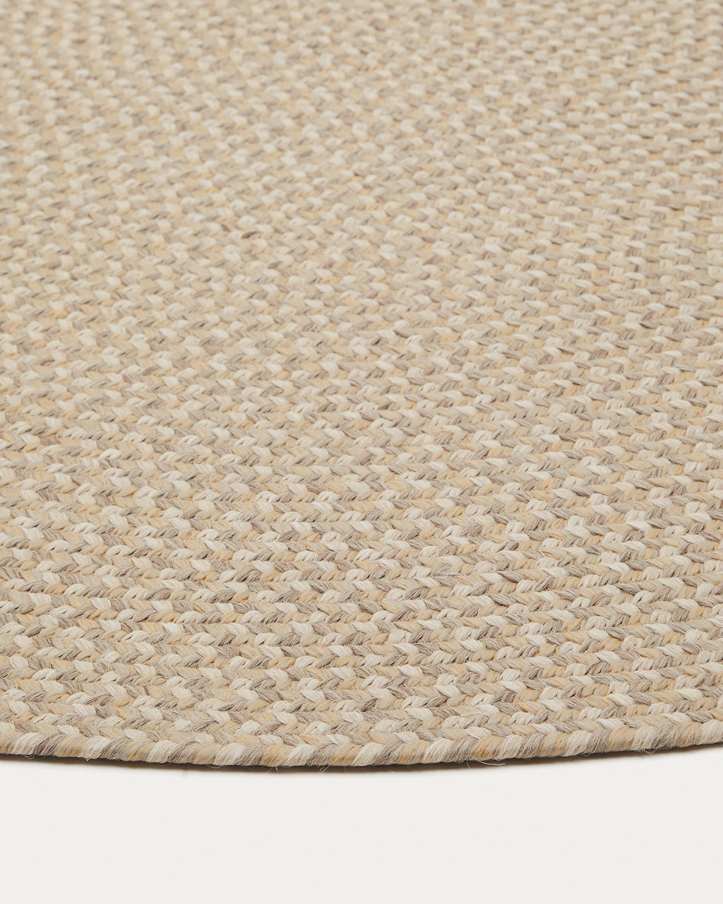 Rodhe Tapis Ovale en Tissu Beige 160 x 230 cm