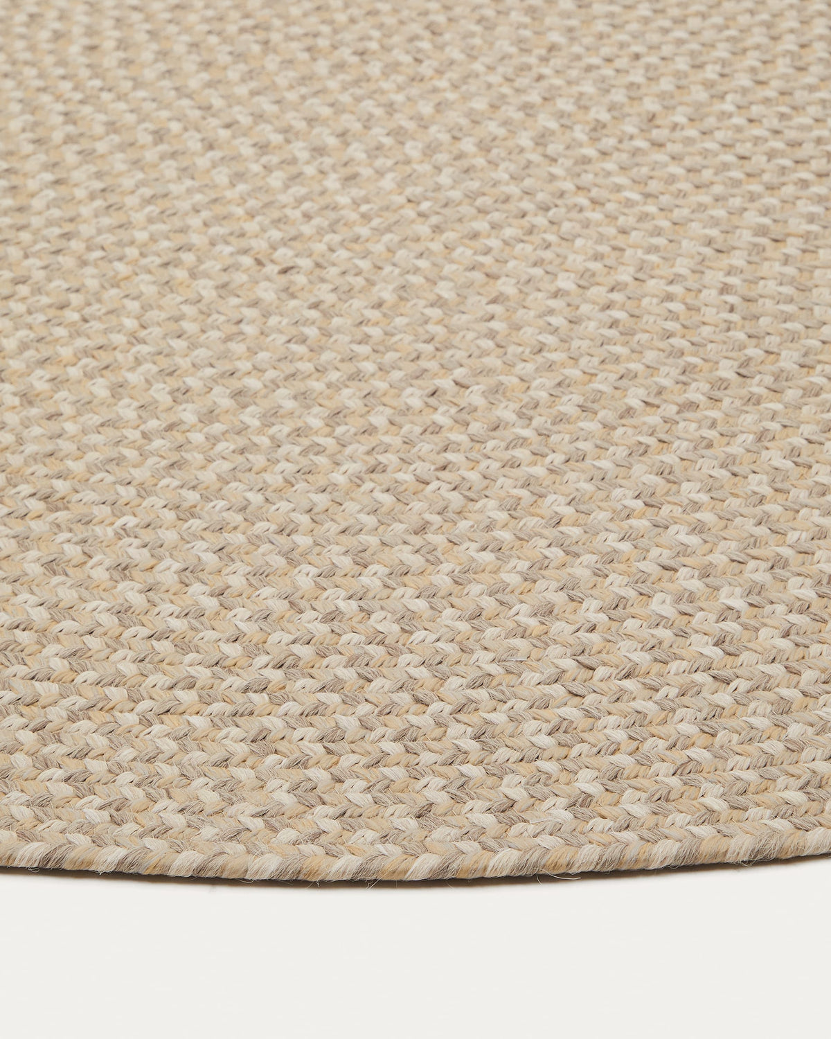Rodhe Tapis Ovale en Tissu Beige 160 x 230 cm