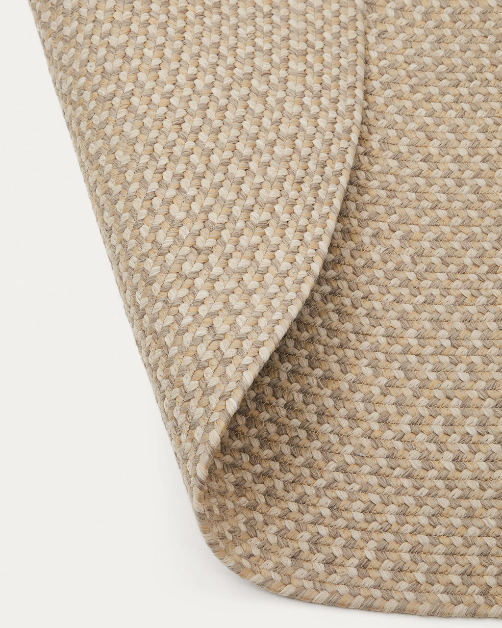 Rodhe Tapis Ovale en Tissu Beige 160 x 230 cm