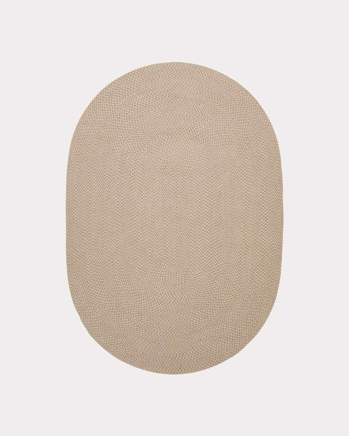 Rodhe Tapis Ovale en Tissu Beige 160 x 230 cm