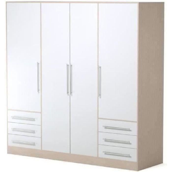 Armoire Contemporaine 4 Portes 6 Tiroirs