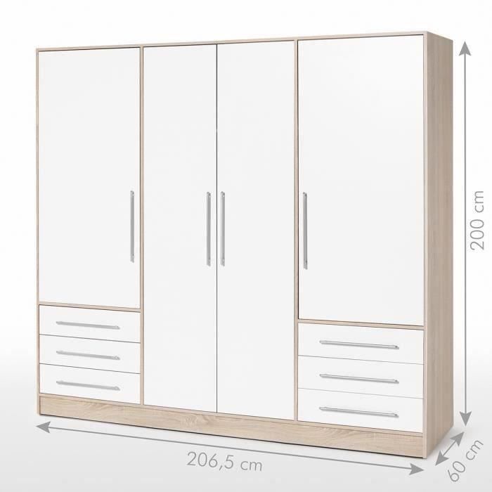 Armoire Contemporaine 4 Portes 6 Tiroirs