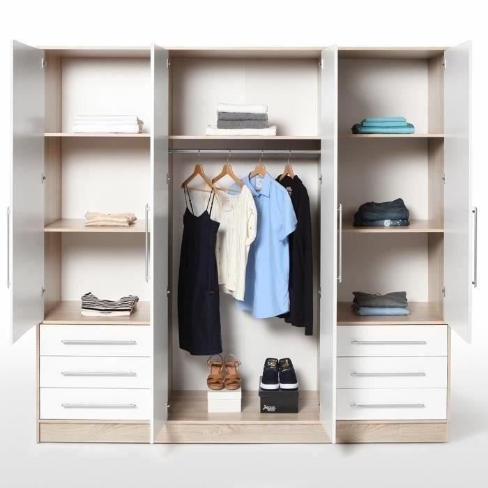 Armoire Contemporaine 4 Portes 6 Tiroirs