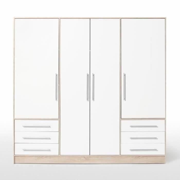 Armoire Contemporaine 4 Portes 6 Tiroirs