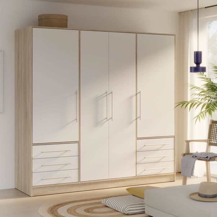 Armoire Contemporaine 4 Portes 6 Tiroirs