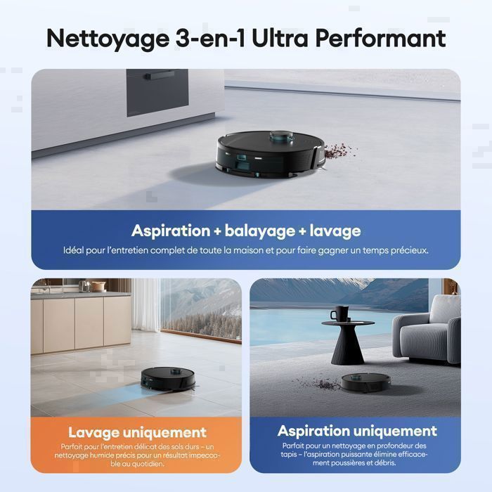 Aspirateur Robot Laveur TP20 Pro avec Station Auto-Vidage 4L