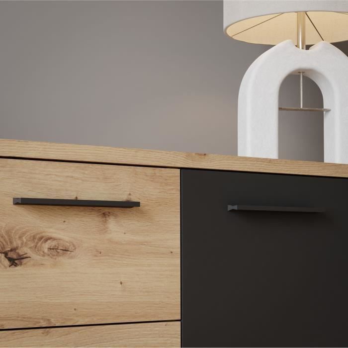 Buffet Contemporain 4 Portes 3 Tiroirs 179x42 cm