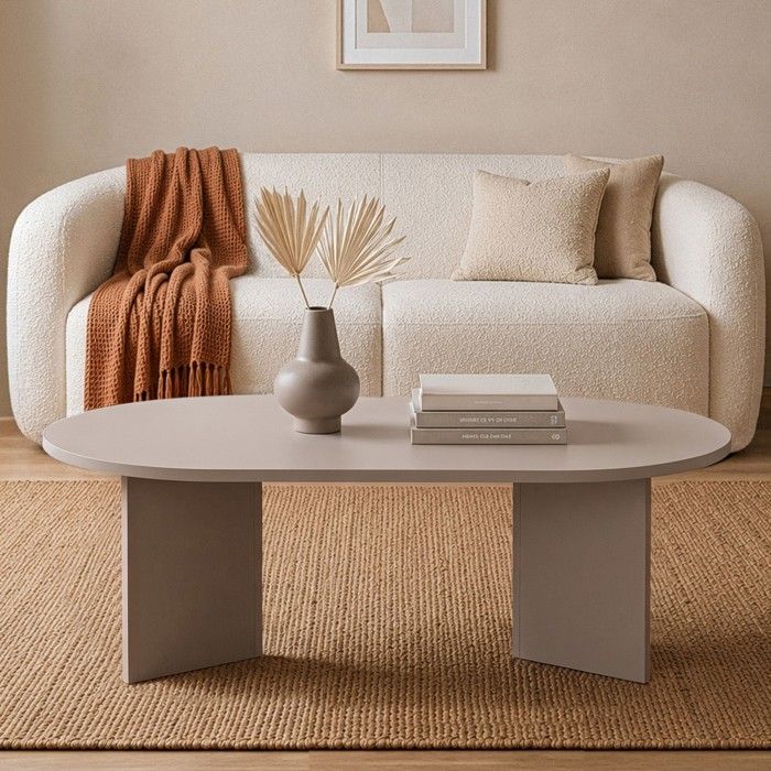 Table Basse Ovale Contemporaine 119x60 cm