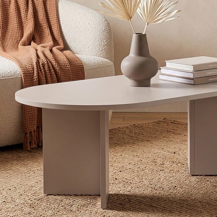 Table Basse Ovale Contemporaine 119x60 cm