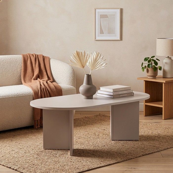 Table Basse Ovale Contemporaine 119x60 cm