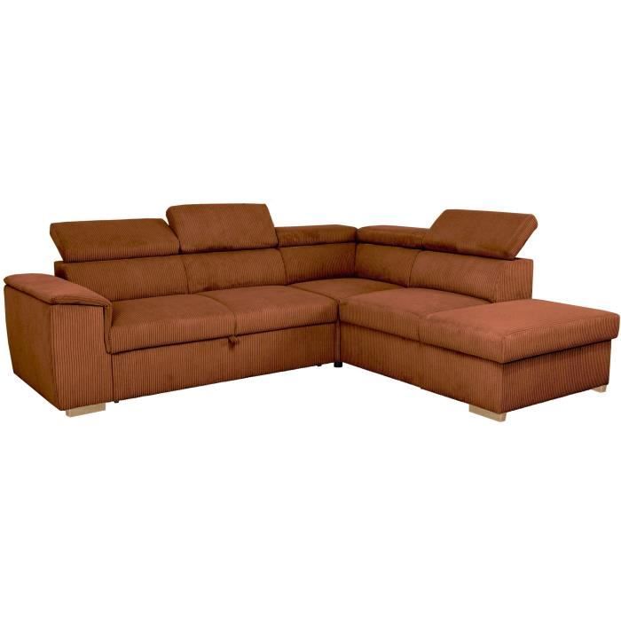 Canapé d'Angle Convertible Réversible 5 Places 260x216 cm