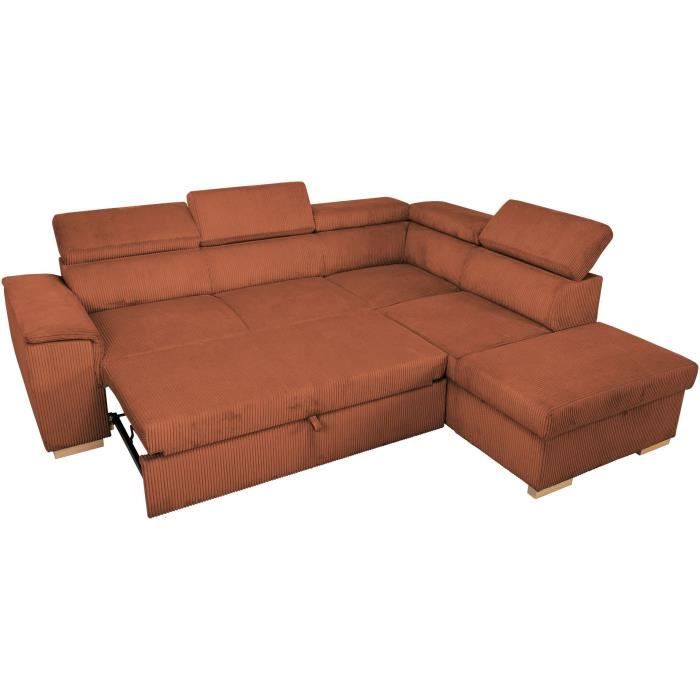 Canapé d'Angle Convertible Réversible 5 Places 260x216 cm