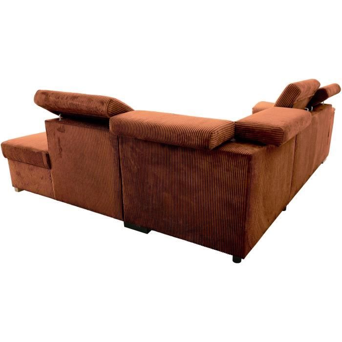 Canapé d'Angle Convertible Réversible 5 Places 260x216 cm