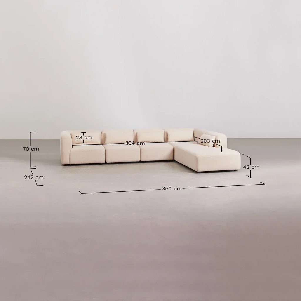 Fogler Canapé Modulaire 5 Pièces avec Méridienne Droite