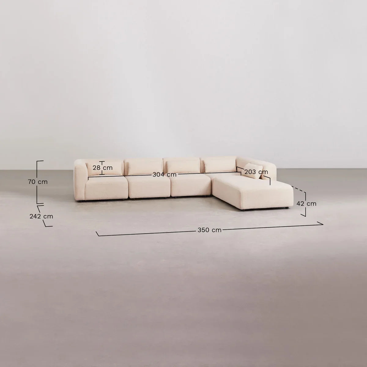 Fogler Canapé Modulaire 5 Pièces avec Méridienne Droite
