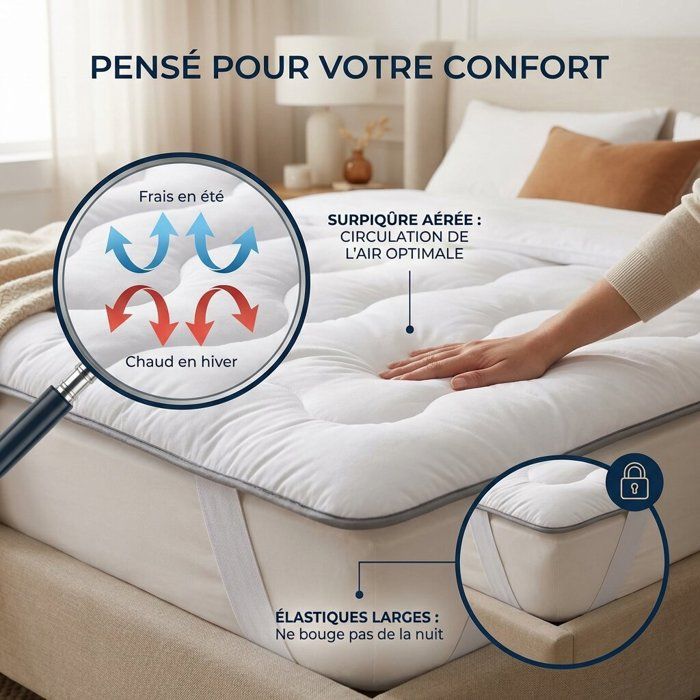 Surmatelas Nuage Microfibre Moelleux et Respirant
