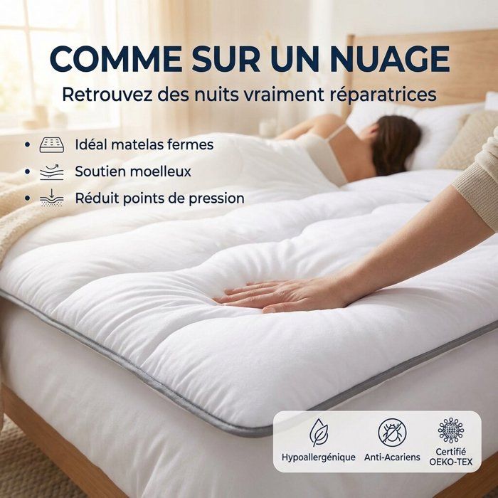 Surmatelas Nuage Microfibre Moelleux et Respirant
