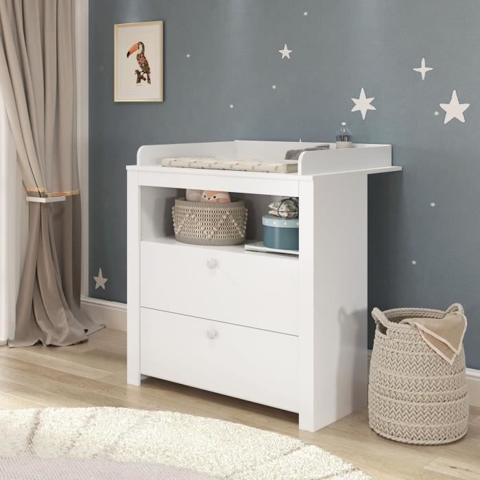Chambre Bébé Trio Lit 70x140 cm Commode à Langer Armoire