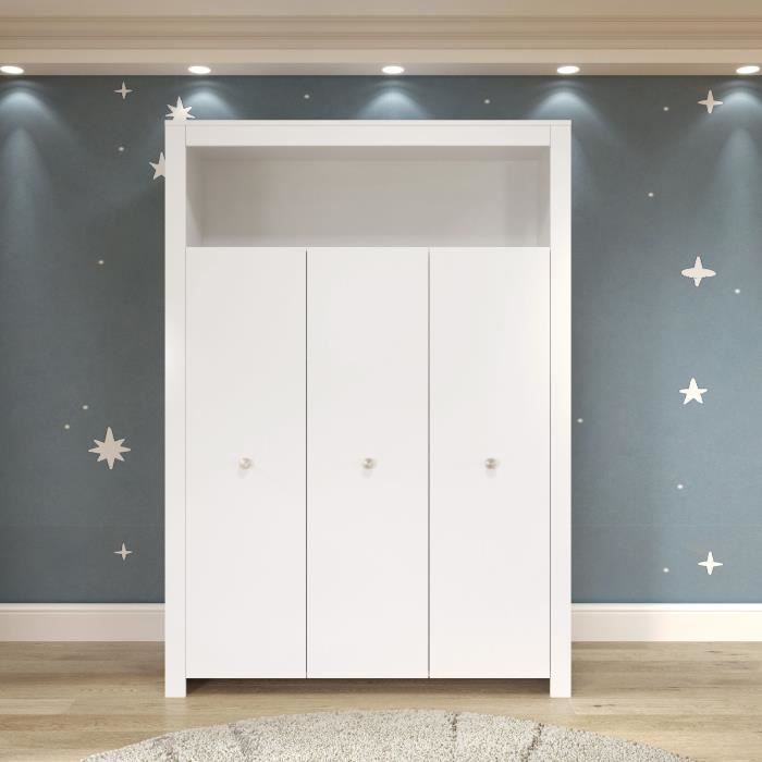 Chambre Bébé Trio Lit 70x140 cm Commode à Langer Armoire