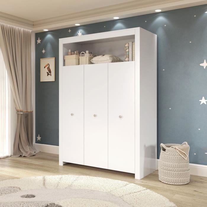 Chambre Bébé Trio Lit 70x140 cm Commode à Langer Armoire