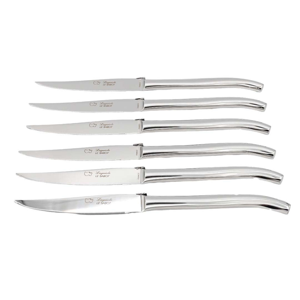 Coffret 6 Couteaux de Table en Acier Brillant