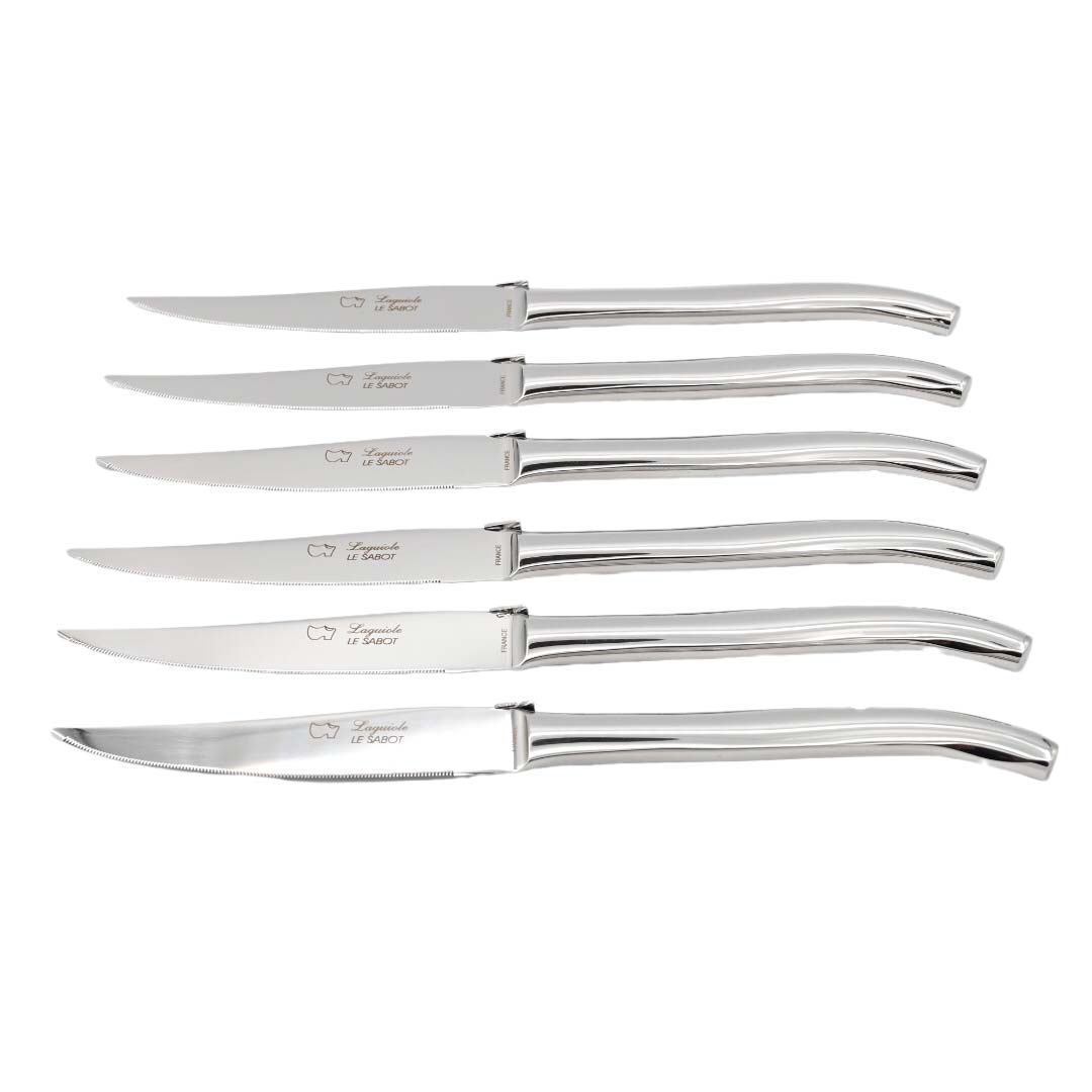 Coffret 6 Couteaux de Table en Acier Brillant