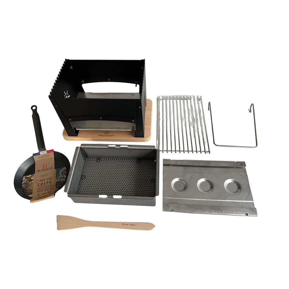 Braséro de Table avec Kit Reblochade en Acier Noir