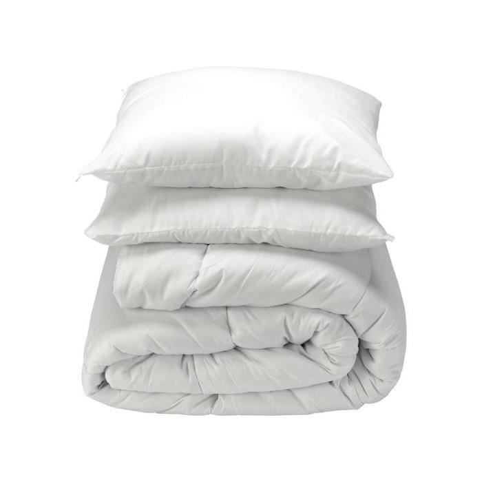 Ensemble Couette 220x240 cm 450 g/m² avec 2 Oreillers 60x60 cm