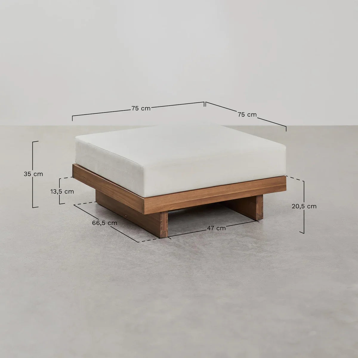 Dailin Ensemble Salon Modulaire 3 Pièces Bois d'Acacia