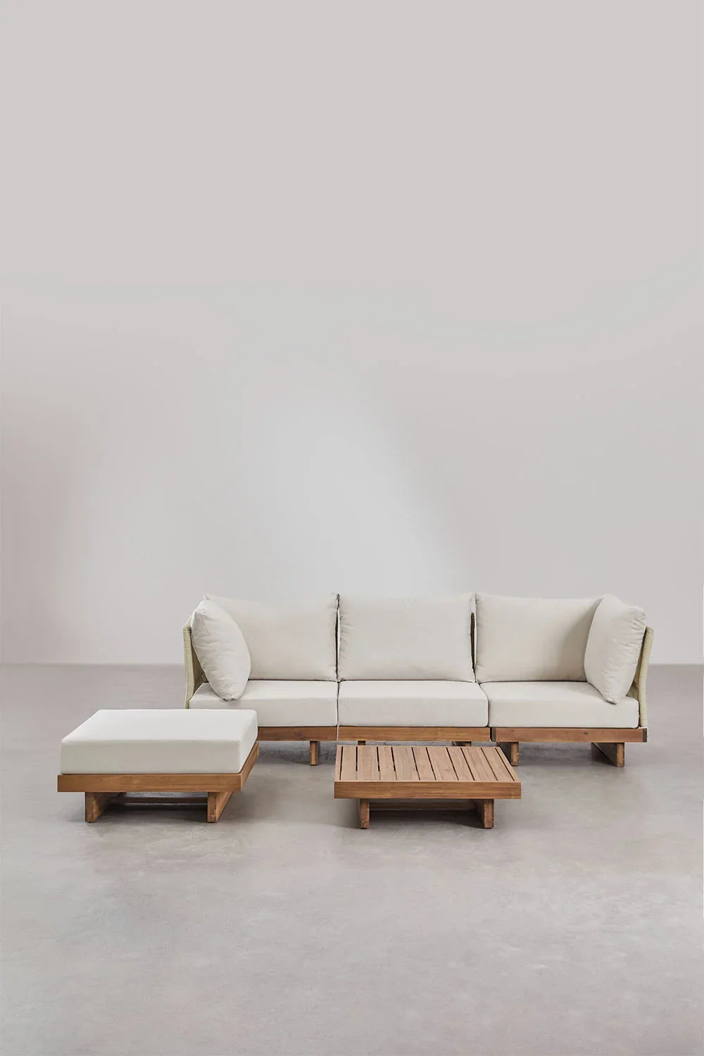 Dailin Ensemble Salon Modulaire 3 Pièces Bois d'Acacia