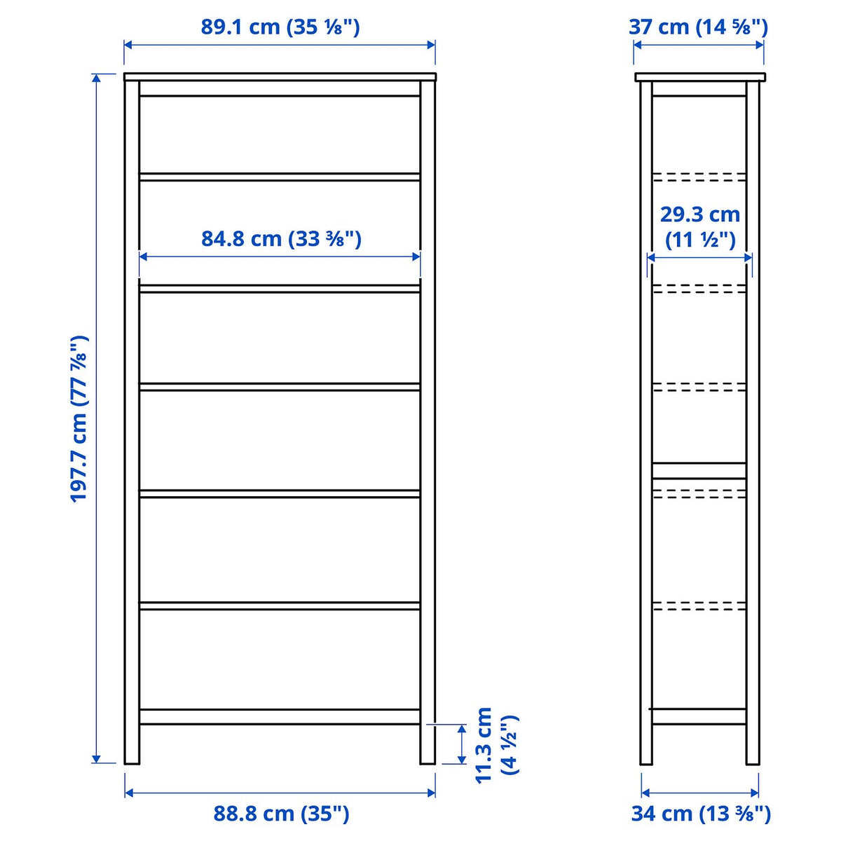HEMNES Bibliothèque 90x197 cm