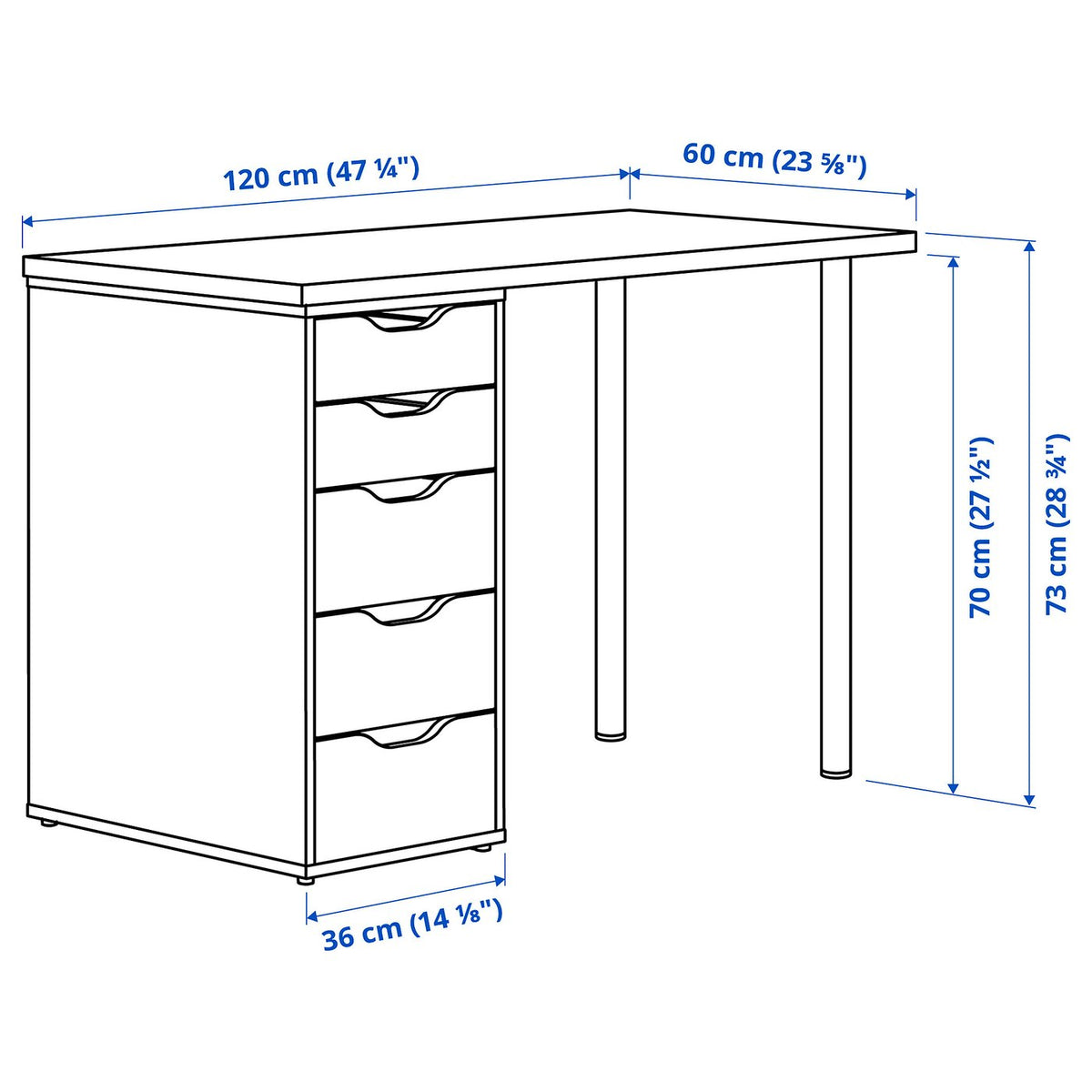 LAGKAPTEN / ALEX Bureau 120x60 cm