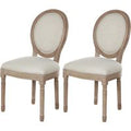 Chaises Médaillon en Bois Lot de 2 56x49 cm