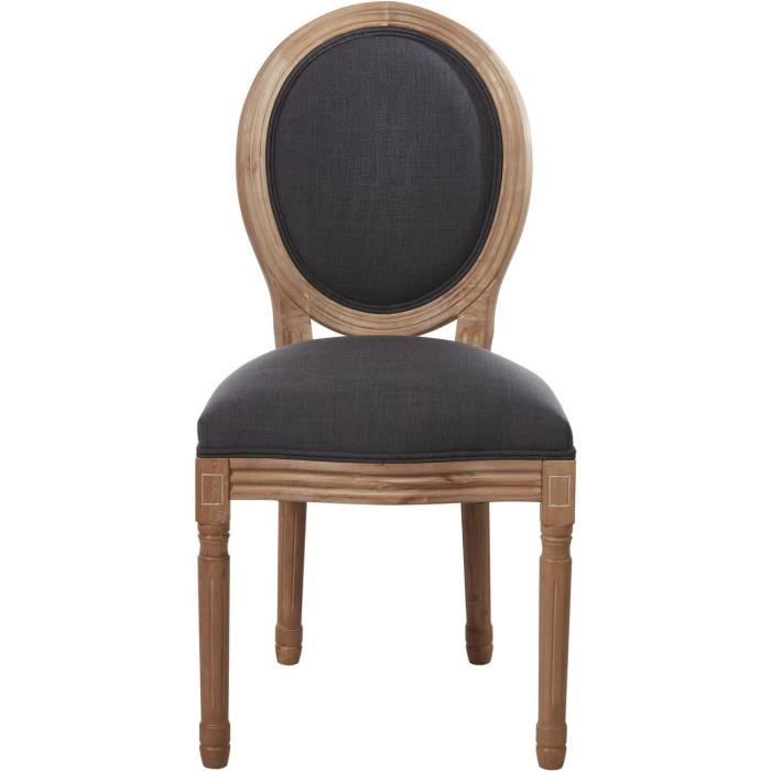Chaises Médaillon en Bois Lot de 2 56x49 cm