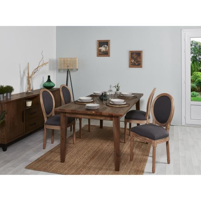 Chaises Médaillon en Bois Lot de 2 56x49 cm