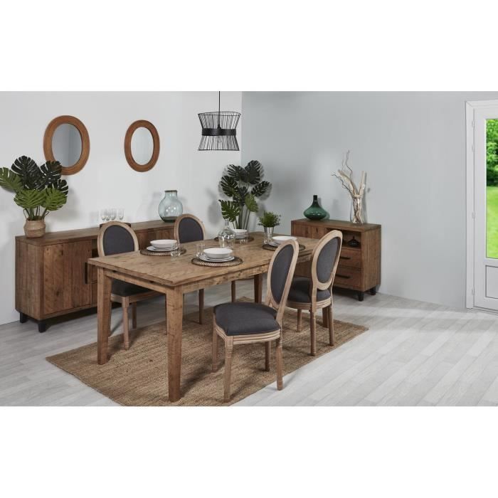 Chaises Médaillon en Bois Lot de 2 56x49 cm