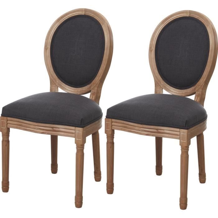 Chaises Médaillon en Bois Lot de 2 56x49 cm