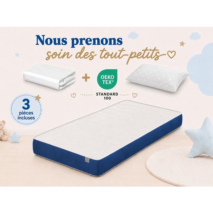 Pack Matelas en Mousse ERGO CONFORT avec Oreiller