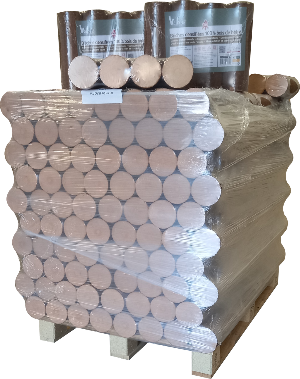 Bûches Densifiées 100% Hêtre Palette 960 kg