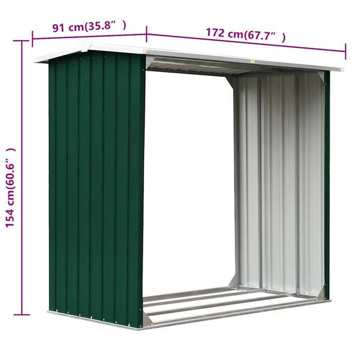 Abri de Stockage de Bois Acier Galvanisé 172x91x154 cm EU481930