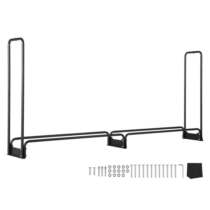 Support à Bois de Chauffage avec Housse 259x36x117 cm